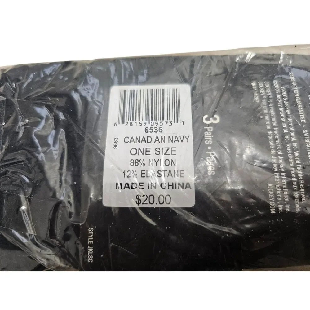New Jockey Knee Length Socks Canadian Navy 9 Pairs One Size MSRP $60
